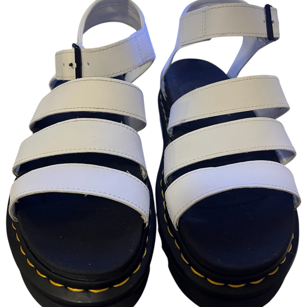 Dr. Martens White and Black Platform Sandals